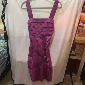 City Triangles Pink and Purple Ruched Sheath Cocktail Dress